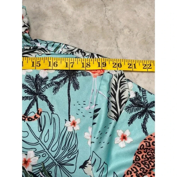 Greenside Golf Polo Mens Large Flamingos & Cheetas Tropical Vacation Print - Picture 7 of 10